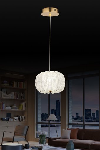Evperest Epa128 Tekli Beyaz Baskılı Modern Kumaş Bebek-Çocuk Odası Avize
