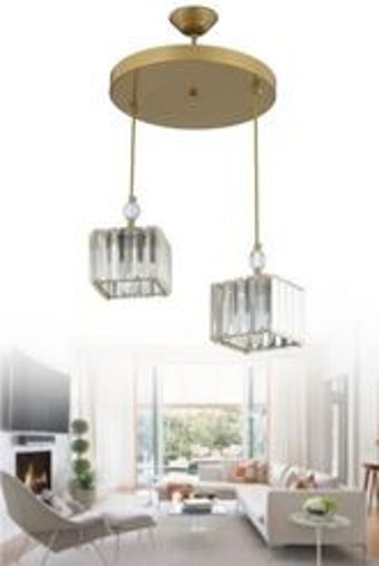 Hmydesign Mdrn-45 Tekli Gri Sarkıt Modern Kumaş Salon-Oturma Odası Avize