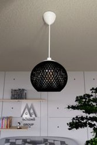 Modavize Mono Tekli Gri Modern Cam Salon-Oturma Odası Avize