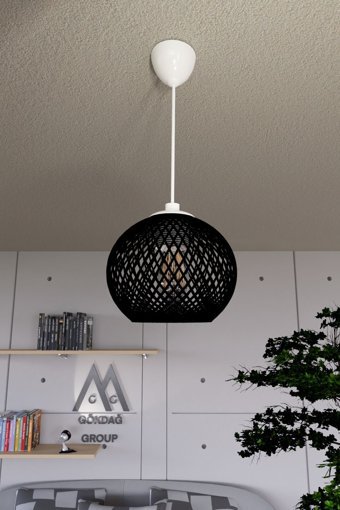 Modavize Mono Tekli Gri Modern Cam Salon-Oturma Odası Avize