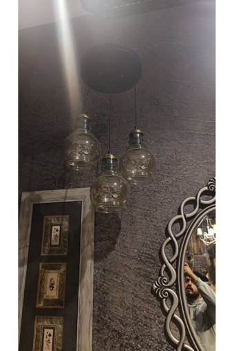 Luna Lighting 4'lü Sarı Helezon Modern Plastik Salon-Oturma Odası Avize
