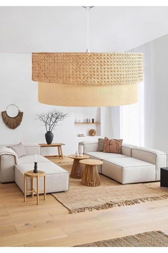 Hb Gift Ay Dünya 4'lü Sarı Sarkıt Modern Plastik Salon-Oturma Odası Avize