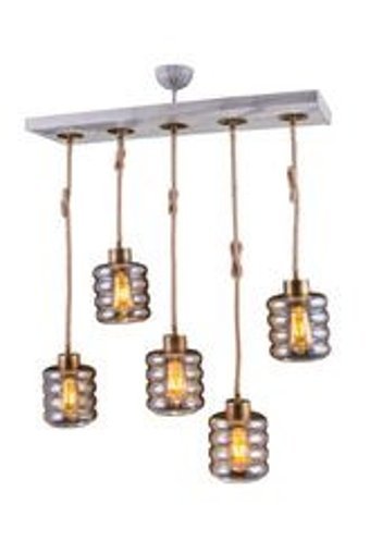 Retro Home Design 3'lü Altın Cam Modern Metal Salon-Oturma Odası Avize