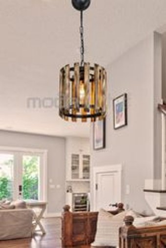 Mhk Collection Tekli Siyah Zikzak Modern Metal Salon-Oturma Odası Avize