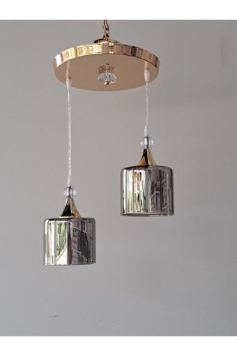 Luna Lighting 4738-2A-05 Supa Tekli Mavi Küre Modern Metal Antre-Hol Avize