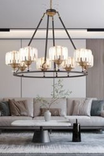 Apliqa 6'lı Siyah Sarkıt Modern Metal Salon-Oturma Odası Avize