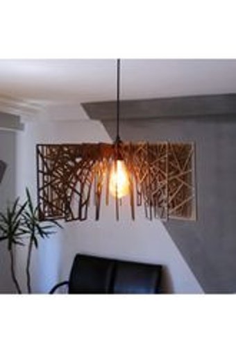 Sahatek Tekli Kırmızı Baskılı Modern Kumaş Yatak Odası-Oturma Odası Avize
