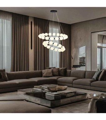Modavize Tekli Beyaz Sarkıt Modern Metal Salon-Oturma Odası Avize