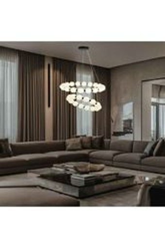 Modavize Tekli Beyaz Sarkıt Modern Metal Salon-Oturma Odası Avize