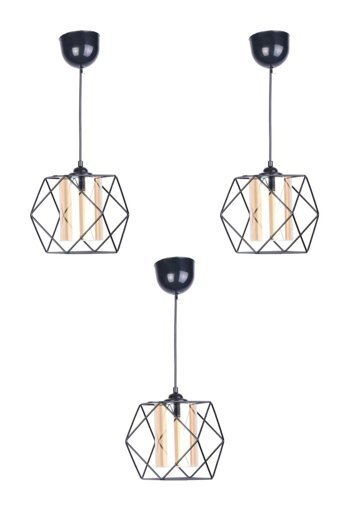 Bby Home & Desıgn Adnosa Tekli Siyah Küre Modern Metal Salon-Oturma Odası Avize