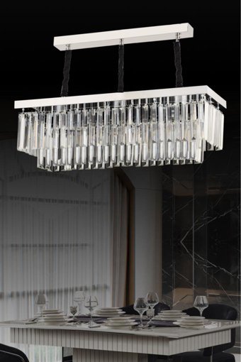 Homing Ayd-3178 Tekli Siyah Kumaş Modern Kumaş Salon-Oturma Odası Avize