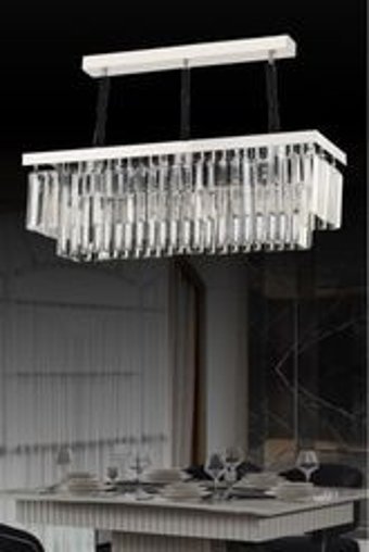 Homing Ayd-3178 Tekli Siyah Kumaş Modern Kumaş Salon-Oturma Odası Avize