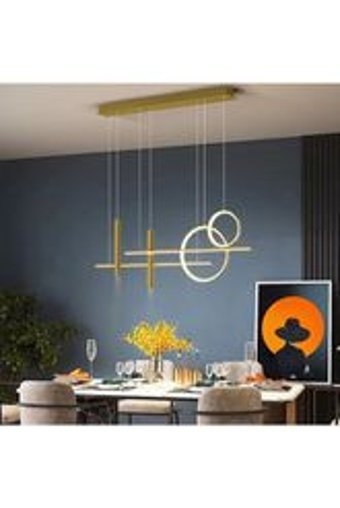 Abajur Evim Celestial Tekli Siyah Sarkıt Modern Alüminyum Salon-Oturma Odası Avize