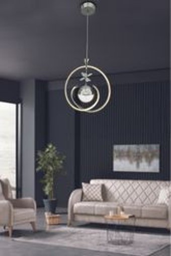 Ladco Aydınlatma A-5140-30G Tekli Altın Ledli Modern Alüminyum Salon-Oturma Odası Avize