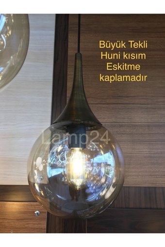 Kuzey Aydınlatma Tekli Bej Modern Metal Salon Avize