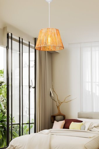 Ag Lightdesign Tekli Haki Sarkıt Modern Hasır Salon-Oturma Odası Avize