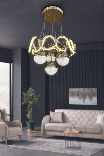 Ladco Aydınlatma A-515-3 Tekli Siyah Ledli Modern Alüminyum Salon-Oturma Odası Avize
