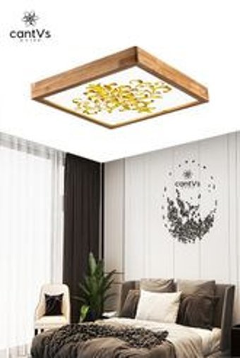 Aquaform Tekli Beyaz Kare Modern Ahşap Yatak Odası Avize