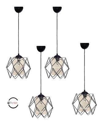 Vk Home Aydınlatma 2'li Siyah Modern Cam Salon Avize