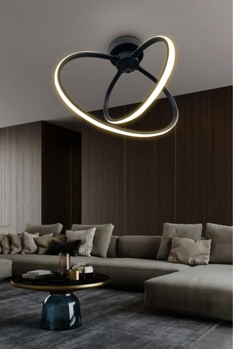 Ladco Aydınlatma A-5126-3G 3'lü Siyah Ledli Modern Alüminyum Salon-Oturma Odası Avize