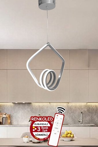 Pera 3'lü Gri Ledli Modern Alüminyum Salon-Oturma Odası Avize