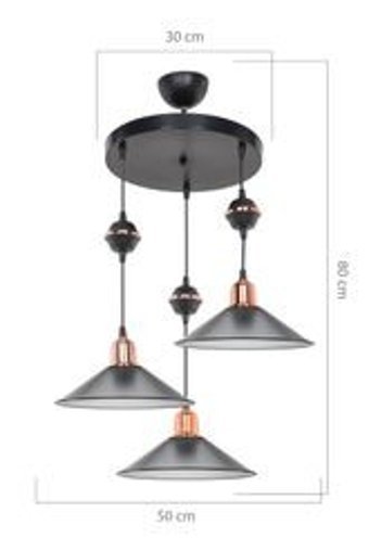 Tpc Elektrik Dünyası 10'lu Siyah Modern Çelik Salon Avize