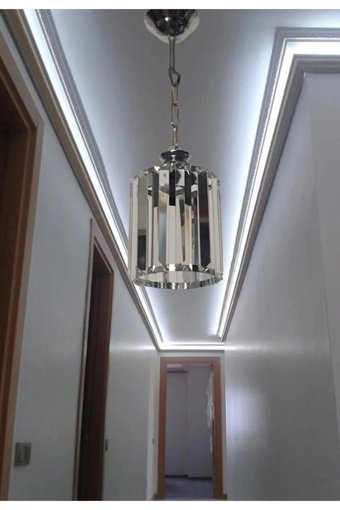 Hmydesign Hnmd-42 Tekli Gri Sarkıt Modern Hasır Salon-Oturma Odası Avize
