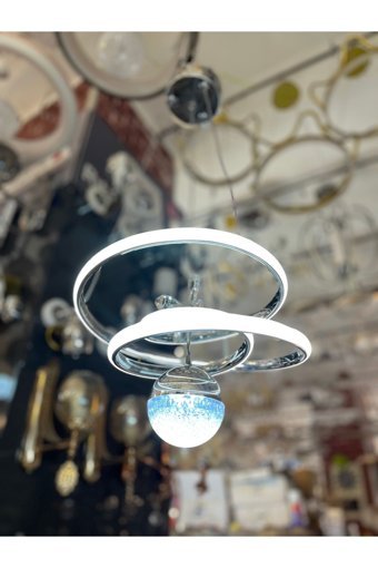 Tt Aydınlatma Tt301-Esk Tekli Beyaz Ledli Modern Alüminyum Salon-Oturma Odası Avize