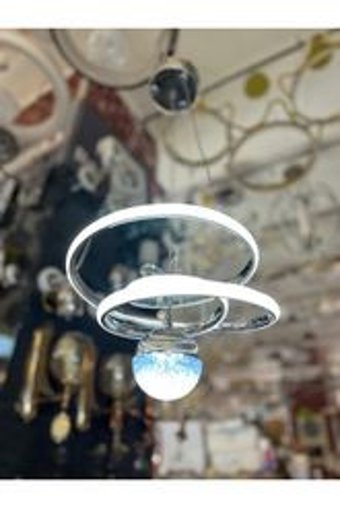 Tt Aydınlatma Tt301-Esk Tekli Beyaz Ledli Modern Alüminyum Salon-Oturma Odası Avize