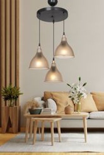 Eray Aydınlatma 8'li Sarı Ledli Modern Metal Salon-Oturma Odası Avize
