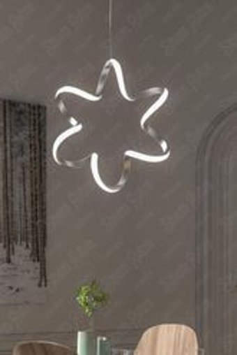 Renkoled Aydınlatma Tekli Bej Kumandalı Ledli Modern Alüminyum Salon-Oturma Odası Avize