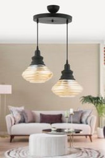 Karaca Design 3'lü Pembe Sarkıt Modern Metal Salon-Oturma Odası Avize