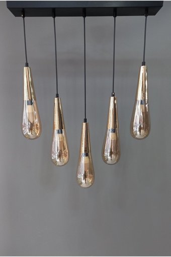 Woodhub Tekli Mavi Silindir Modern Kumaş Bebek-Çocuk Odası Avize