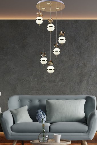 Buiva Tekli Siyah Sarkıt Modern Metal Salon-Oturma Odası Avize