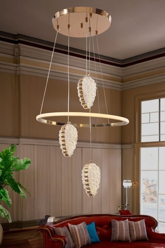 Renkoled Aydınlatma Tekli Gri Ledli Modern Alüminyum Antre-Hol Avize