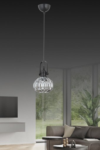 Esinece Tekli Pembe Modern Kumaş Bebek-Çocuk Odası Avize