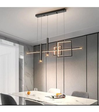 Venon 3'lü Siyah Kristal Taşlı Otantik Cam Salon-Oturma Odası Avize