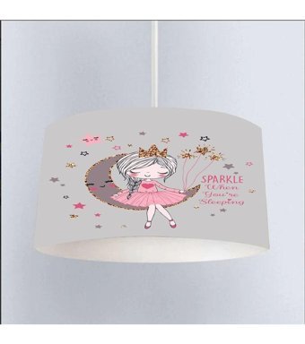 Evlight Deko Tekli Gri Sarkıt Modern Kumaş Salon-Oturma Odası Avize
