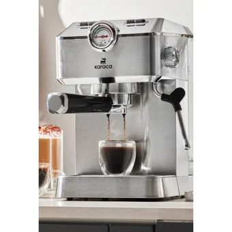 Karaca Coffee Art 1101 1100 W Tezgah Üstü Kapsülsüz Yarı Otomatik Espresso Makinesi Inox
