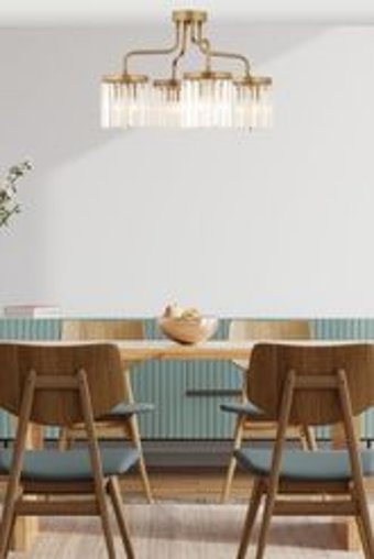 Apliqa Asia 6'lı Bej Sarkıt Modern Metal Salon-Oturma Odası Avize