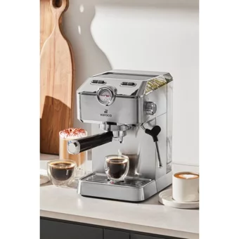 Karaca Coffee Art 1101 1100 W Tezgah Üstü Kapsülsüz Yarı Otomatik Espresso Makinesi Inox