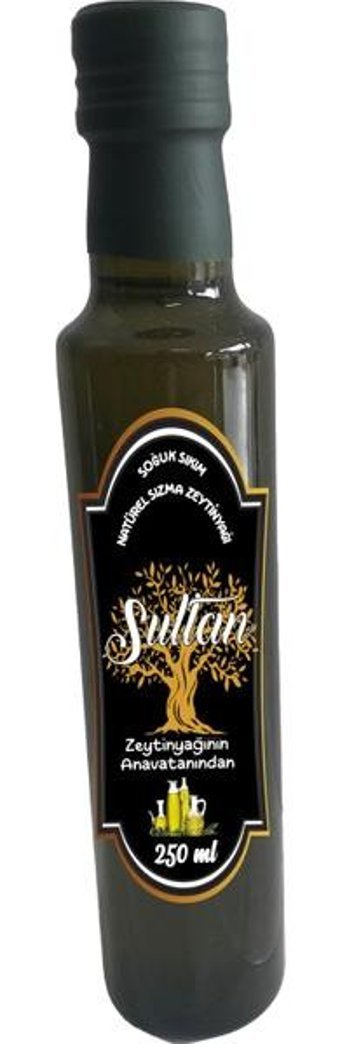 Sultan Organik Filtresiz Polifenollü Soğuk Sıkım Olgun Hasat Cam Sızma Zeytinyağı 250 ml