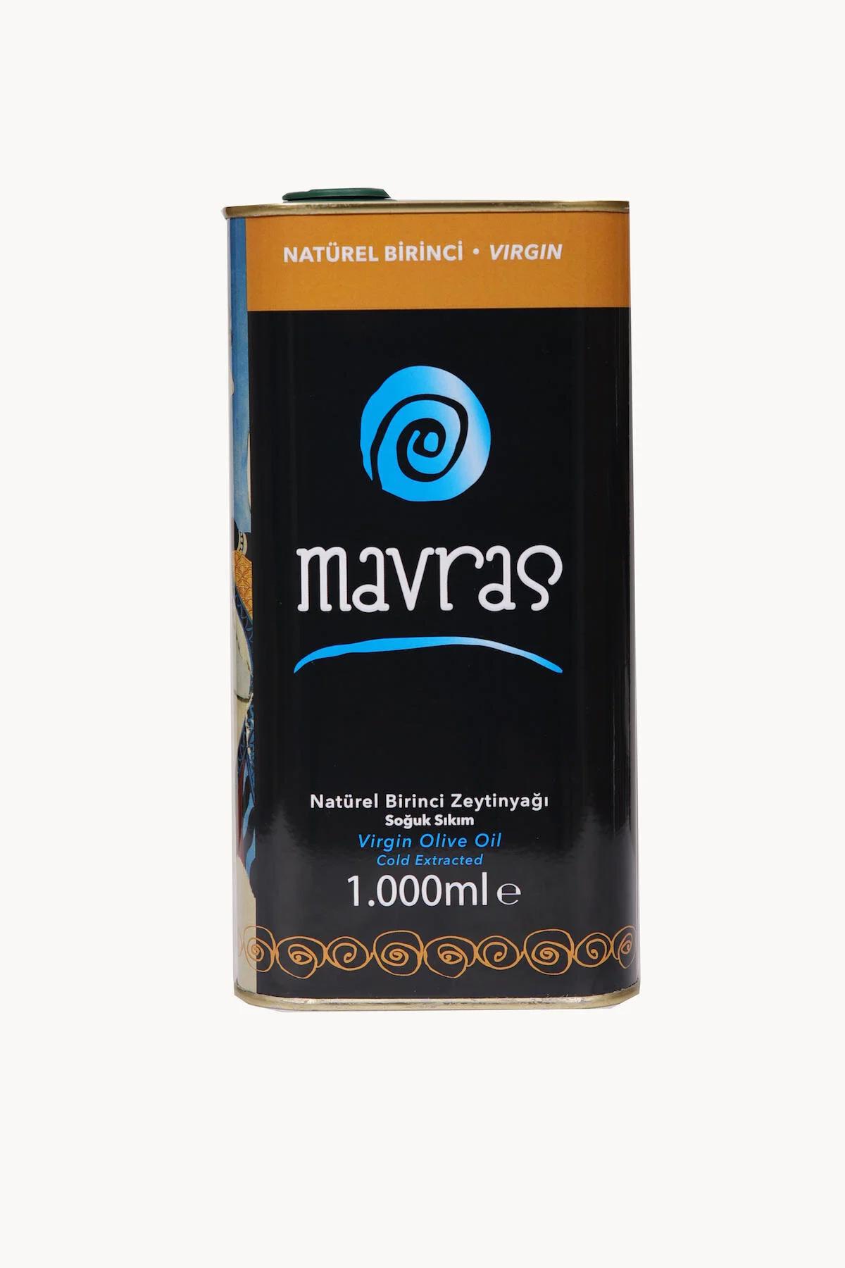 Mavras Virgin Organik Polifenollü Soğuk Sıkım Olgun Hasat Teneke Sızma Zeytinyağı 1 lt