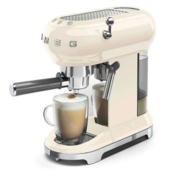 Smeg ECF01CREU 50's 1350 W Paslanmaz Çelik Tezgah Üstü Kapsülsüz Yarı Otomatik Espresso Makinesi Siyah