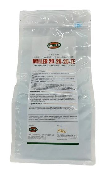 Miller 20-20-20 +te NPK Gübre Harmanlanmış Gübre 2.27 kg