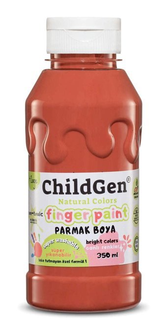 ChildGen Yıkanabilir Organik 350 ml Kahverengi Parmak Boyası
