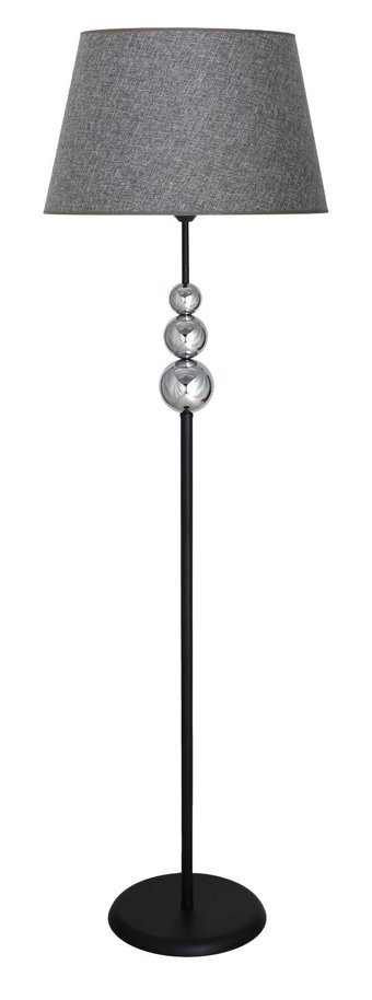 Vinner Üçlü Krom Küre Metal Ayaklı Tek Ayak Konik Lambader 160 cm Gri
