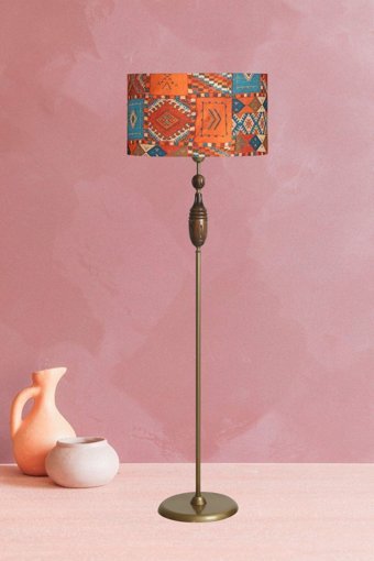 Vinner Togo Eskitme Metal Ayaklı Tek Ayak Silindir Lambader 160 cm Çok Renkli