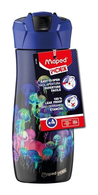 Maped Picnik Deep Sea Pipetli Mavi Okul Çocuk Matara 580 ml