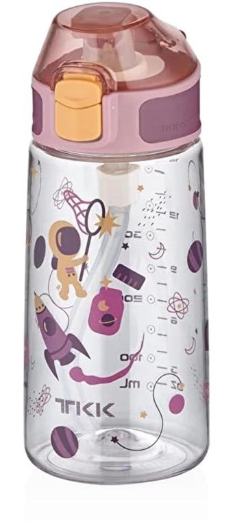 Vagonlife Kalın Pipetli Şeffaf Okul Çocuk Matara 500 ml